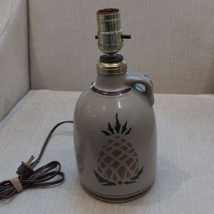 Vintage L.L. Bean Olde Cape Cod Stoneware Pottery Pineapple Jug Lamp Base Works